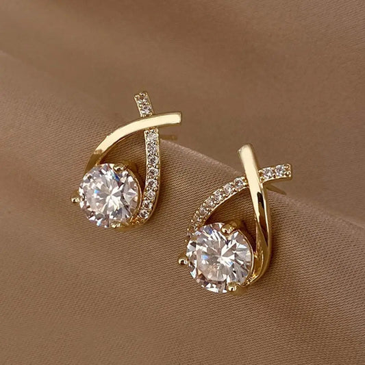 Diamond Cross Earrings