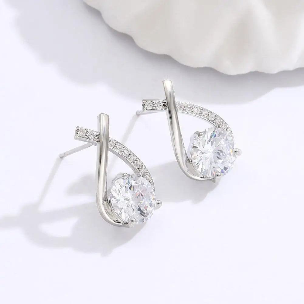 Diamond Cross Earrings