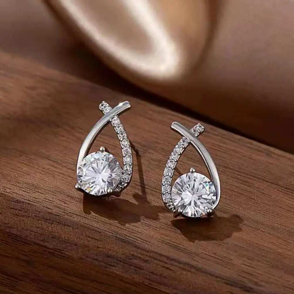 Diamond Cross Earrings